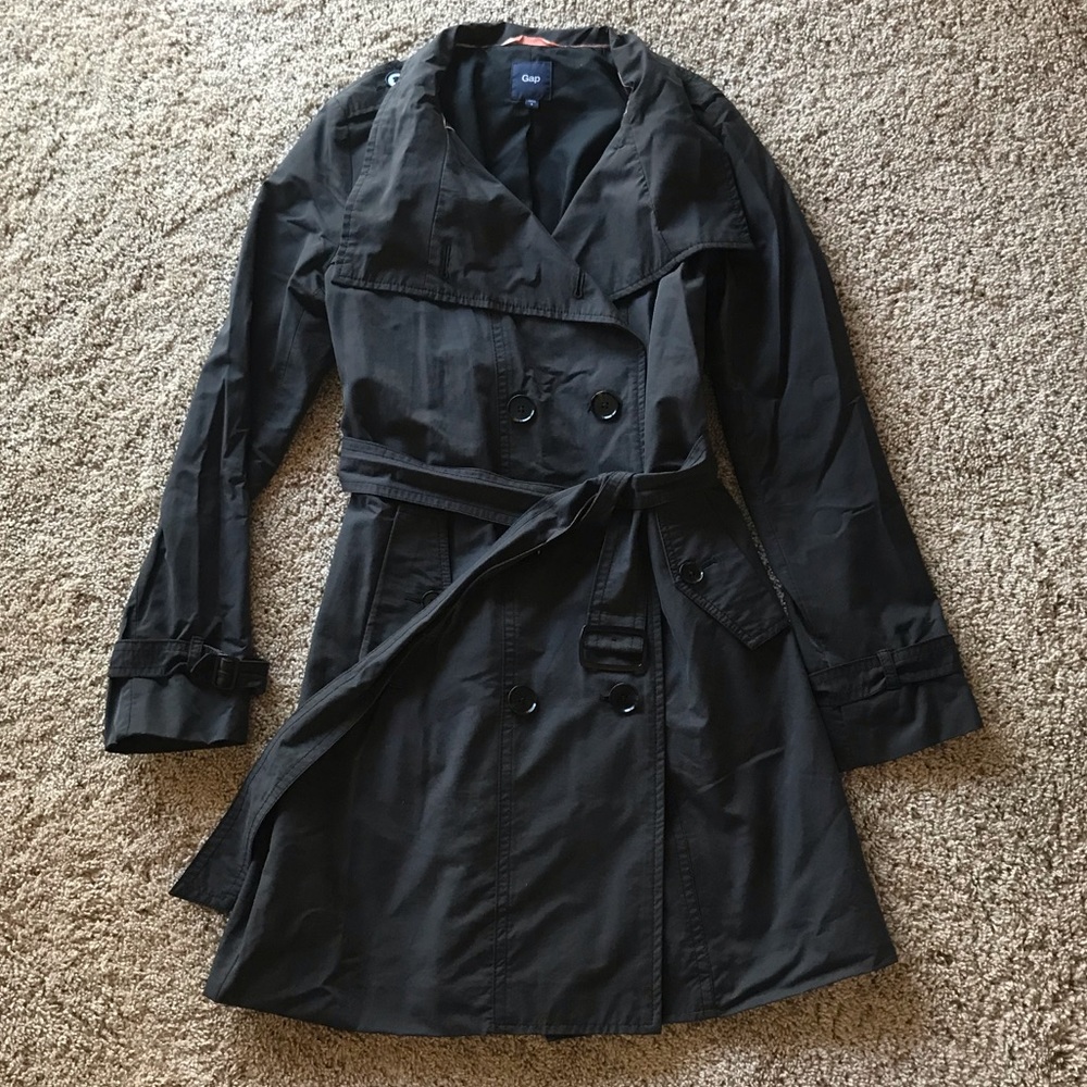 Dark gray Gap trench coat